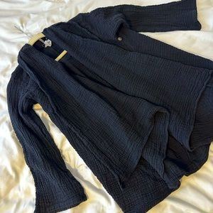 Cotton Flower Clothing organic cotton gauze Lotus Wrap - Black - One size